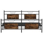 Casa si Gradina - Mobilier - Paturi si accesorii - Paturi - Cadru pat metalic fara saltea, stejar fumuriu, 180x200 cm - Infinity.ro