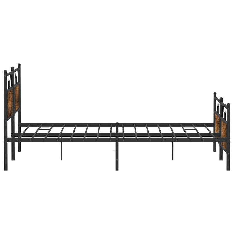Casa si Gradina - Mobilier - Paturi si accesorii - Paturi - Cadru pat metalic fara saltea, stejar fumuriu, 180x200 cm - Infinity.ro