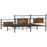Casa si Gradina - Mobilier - Paturi si accesorii - Paturi - Cadru pat metalic fara saltea, stejar fumuriu, 180x200 cm - Infinity.ro