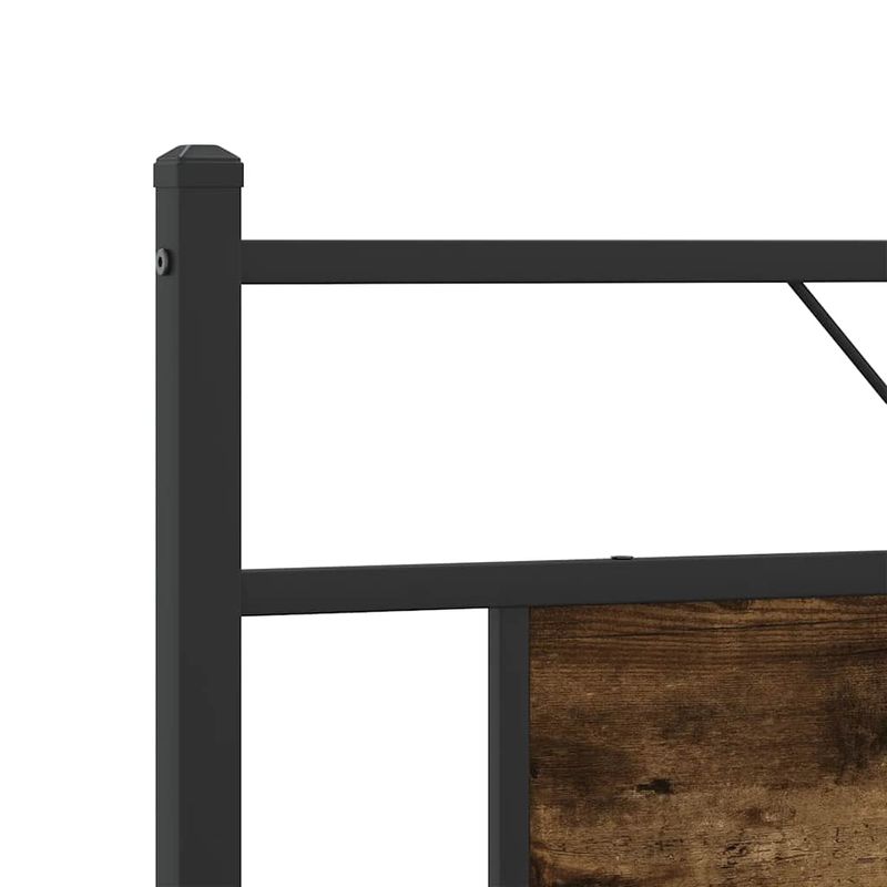 Casa si Gradina - Mobilier - Paturi si accesorii - Paturi - Cadru pat metalic fara saltea, stejar fumuriu, 180x200 cm - Infinity.ro