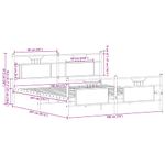 Casa si Gradina - Mobilier - Paturi si accesorii - Paturi - Cadru pat metalic fara saltea, stejar fumuriu, 180x200 cm - Infinity.ro