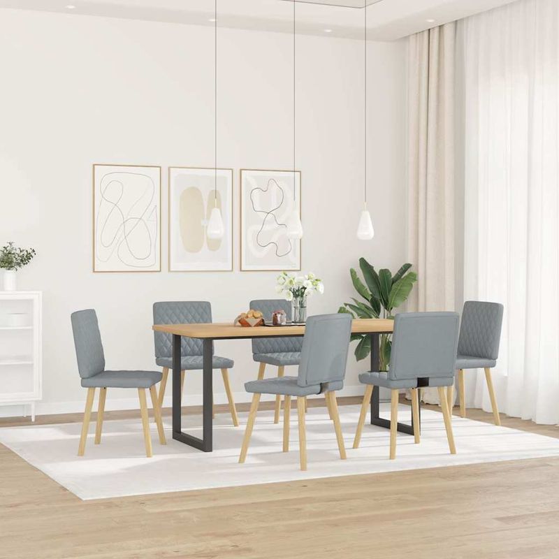 Casa si Gradina - Mobilier - Scaune si fotolii - Scaune - Scaune de sufragerie, 6 buc., gri deschis, material textil - Infinity.ro