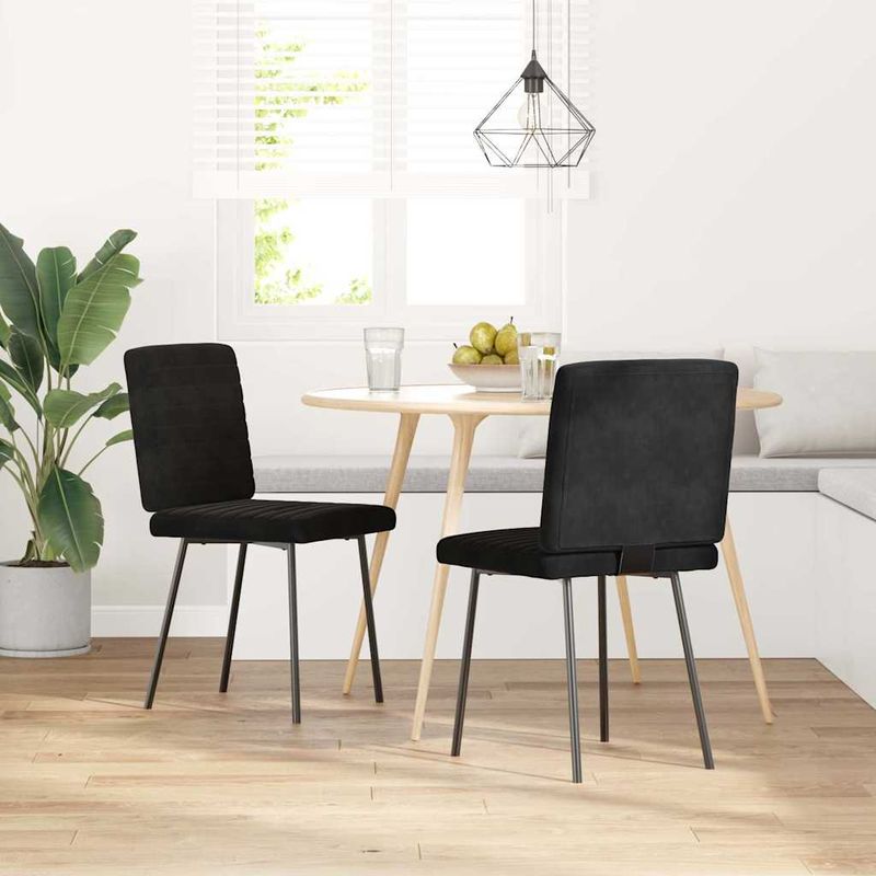 Casa si Gradina - Mobilier - Scaune si fotolii - Scaune - Scaune de bucatarie, 2 buc., negru, catifea - Infinity.ro