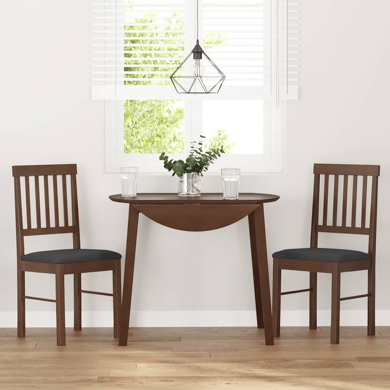 Casa si Gradina - Mobilier - Scaune si fotolii - Scaune - Scaune sufragerie cu perne 2 buc. cauciuc din lemn masiv maro - Infinity.ro