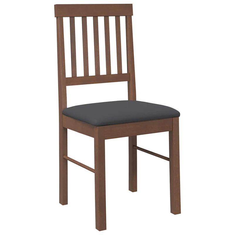 Casa si Gradina - Mobilier - Scaune si fotolii - Scaune - Scaune sufragerie cu perne 2 buc. cauciuc din lemn masiv maro - Infinity.ro