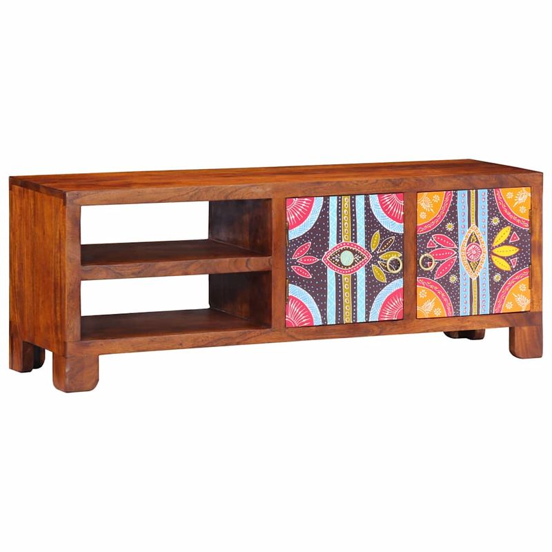Casa si Gradina - Mobilier - Dulapuri si sifoniere - Dulapuri - Dulap TV multicolor 110x30x40 din lemn masiv de salcam - Infinity.ro
