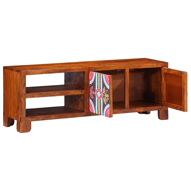 Casa si Gradina - Mobilier - Dulapuri si sifoniere - Dulapuri - Dulap TV multicolor 110x30x40 din lemn masiv de salcam - Infinity.ro