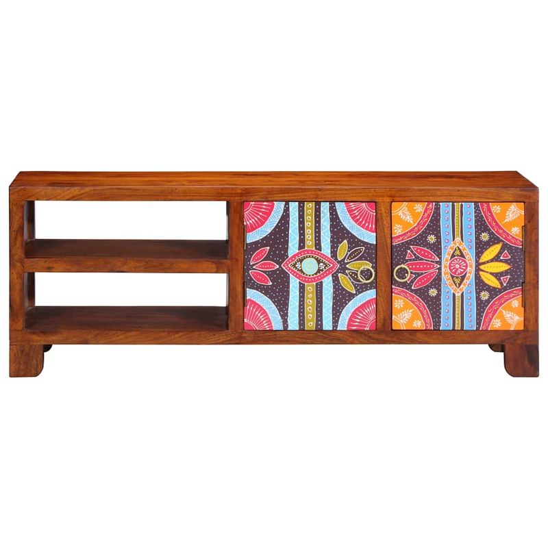 Casa si Gradina - Mobilier - Dulapuri si sifoniere - Dulapuri - Dulap TV multicolor 110x30x40 din lemn masiv de salcam - Infinity.ro