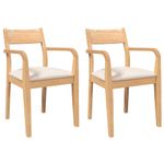 Casa si Gradina - Mobilier - Scaune si fotolii - Scaune - Scaune sufragerie cu perne 2 buc cauciuc din lemn masiv natural - Infinity.ro