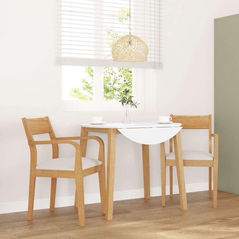 Casa si Gradina - Mobilier - Scaune si fotolii - Scaune - Scaune sufragerie cu perne 2 buc cauciuc din lemn masiv natural - Infinity.ro