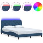 Casa si Gradina - Mobilier - Paturi si accesorii - Paturi - Cadru de pat cu LED fara saltea Albastru 140x190 cm Material - Infinity.ro