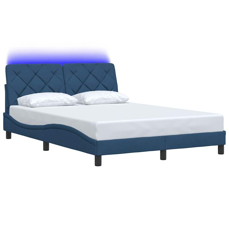 Casa si Gradina - Mobilier - Paturi si accesorii - Paturi - Cadru de pat cu LED fara saltea Albastru 140x190 cm Material - Infinity.ro