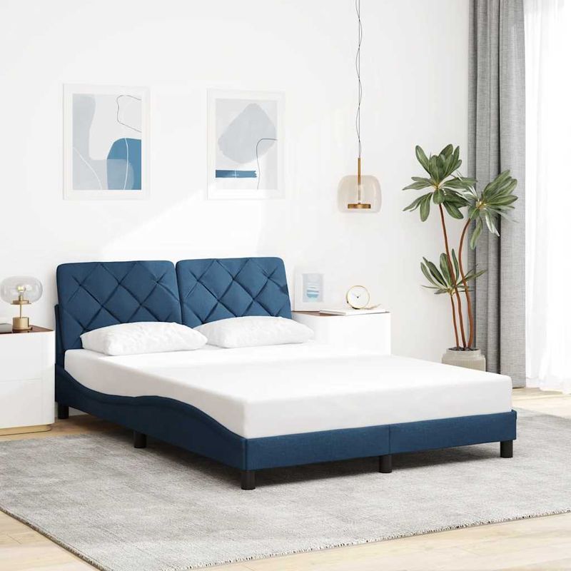 Casa si Gradina - Mobilier - Paturi si accesorii - Paturi - Cadru de pat cu LED fara saltea Albastru 140x190 cm Material - Infinity.ro