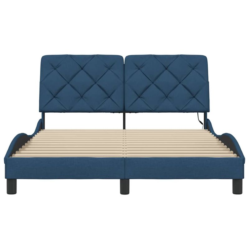 Casa si Gradina - Mobilier - Paturi si accesorii - Paturi - Cadru de pat cu LED fara saltea Albastru 140x190 cm Material - Infinity.ro