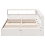 Casa si Gradina - Mobilier - Paturi si accesorii - Paturi - Pat cu biblioteca fara saltea, alb, 150x200 cm, lemn masiv pin - Infinity.ro