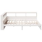 Casa si Gradina - Mobilier - Paturi si accesorii - Paturi - Pat cu biblioteca fara saltea, alb, 150x200 cm, lemn masiv pin - Infinity.ro