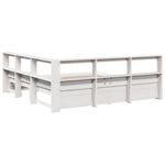 Casa si Gradina - Mobilier - Paturi si accesorii - Paturi - Pat cu biblioteca fara saltea, alb, 150x200 cm, lemn masiv pin - Infinity.ro