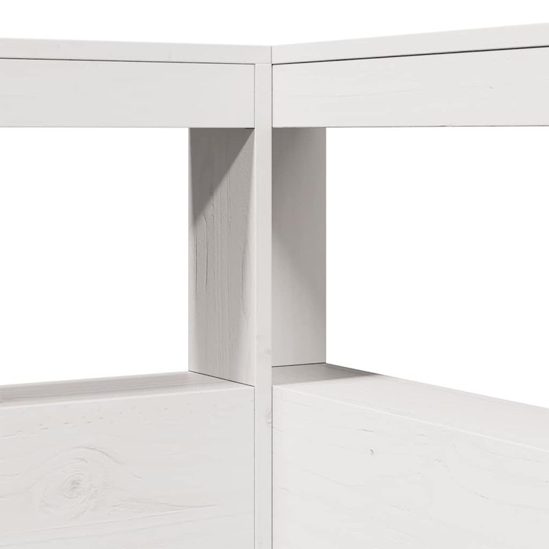 Casa si Gradina - Mobilier - Paturi si accesorii - Paturi - Pat cu biblioteca fara saltea, alb, 150x200 cm, lemn masiv pin - Infinity.ro