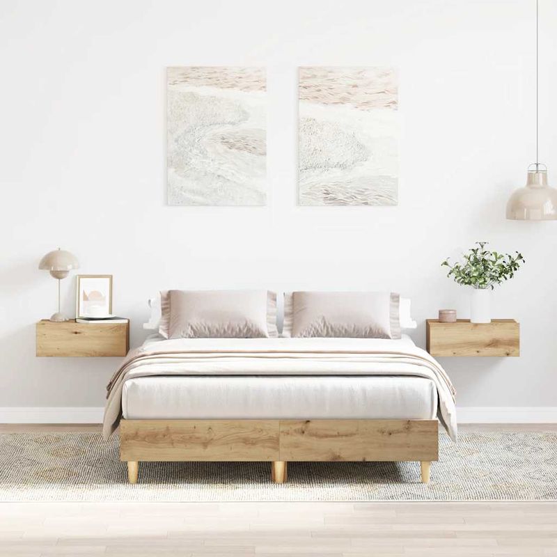 Casa si Gradina - Mobilier - Paturi si accesorii - Paturi - Cadru pat fara saltea Stejar Artisan 120x200 cm Lemn prelucrat - Infinity.ro