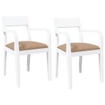 Casa si Gradina - Mobilier - Scaune si fotolii - Scaune - Scaune de sufragerie cu perne 2 buc cauciuc din lemn masiv alb - Infinity.ro