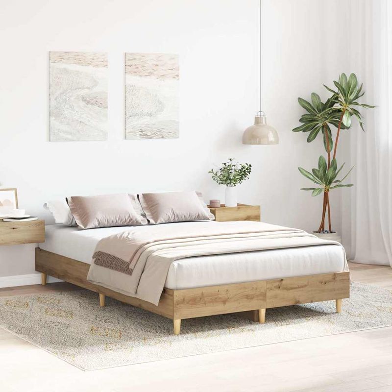 Casa si Gradina - Mobilier - Paturi si accesorii - Paturi - Cadru pat fara saltea Stejar Artisan 120x200 cm Lemn prelucrat - Infinity.ro