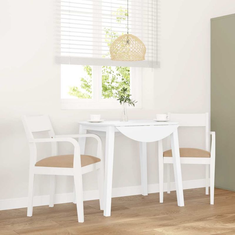 Casa si Gradina - Mobilier - Scaune si fotolii - Scaune - Scaune de sufragerie cu perne 2 buc cauciuc din lemn masiv alb - Infinity.ro