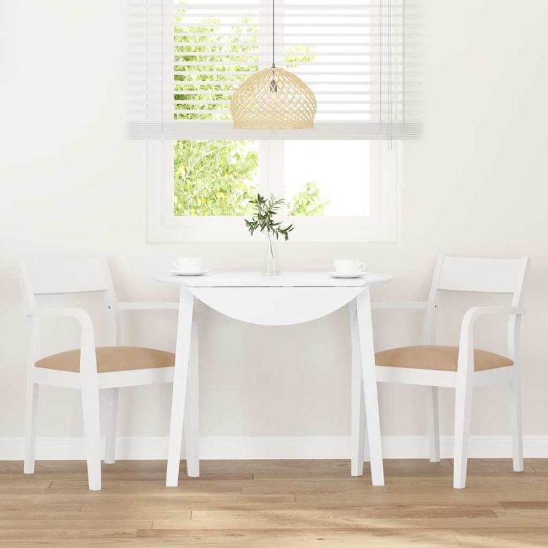 Casa si Gradina - Mobilier - Scaune si fotolii - Scaune - Scaune de sufragerie cu perne 2 buc cauciuc din lemn masiv alb - Infinity.ro