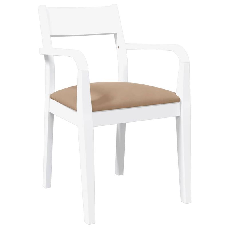 Casa si Gradina - Mobilier - Scaune si fotolii - Scaune - Scaune de sufragerie cu perne 2 buc cauciuc din lemn masiv alb - Infinity.ro