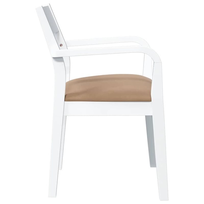 Casa si Gradina - Mobilier - Scaune si fotolii - Scaune - Scaune de sufragerie cu perne 2 buc cauciuc din lemn masiv alb - Infinity.ro