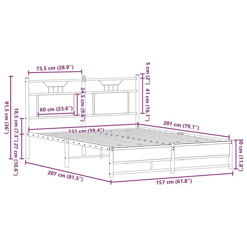 Casa si Gradina - Mobilier - Paturi si accesorii - Paturi - Cadru pat fara saltea stejar sonoma 150x200 cm lemn prelucrat - Infinity.ro