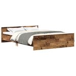 Casa si Gradina - Mobilier - Paturi si accesorii - Paturi - Cadru de pat fara saltea Lemn vechi 135x190cm Lemn prelucrat - Infinity.ro