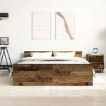 Casa si Gradina - Mobilier - Paturi si accesorii - Paturi - Cadru de pat fara saltea Lemn vechi 135x190cm Lemn prelucrat - Infinity.ro