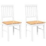 Casa si Gradina - Mobilier - Scaune si fotolii - Scaune - Scaune de sufragerie 2 buc Cauciuc din lemn masiv alb - Infinity.ro