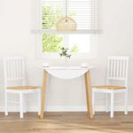Casa si Gradina - Mobilier - Scaune si fotolii - Scaune - Scaune de sufragerie 2 buc Cauciuc din lemn masiv alb - Infinity.ro