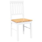 Casa si Gradina - Mobilier - Scaune si fotolii - Scaune - Scaune de sufragerie 2 buc Cauciuc din lemn masiv alb - Infinity.ro