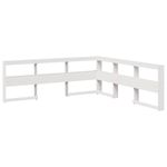 Casa si Gradina - Mobilier - Paturi si accesorii - Paturi - Pat cu biblioteca fara saltea, alb, 200x200 cm, lemn masiv pin - Infinity.ro