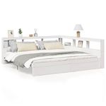Casa si Gradina - Mobilier - Paturi si accesorii - Paturi - Pat cu biblioteca fara saltea, 180x200 cm, lemn masiv de pin - Infinity.ro