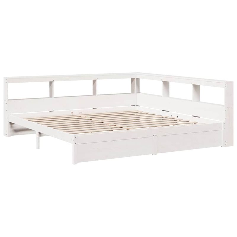 Casa si Gradina - Mobilier - Paturi si accesorii - Paturi - Pat cu biblioteca fara saltea, 180x200 cm, lemn masiv de pin - Infinity.ro