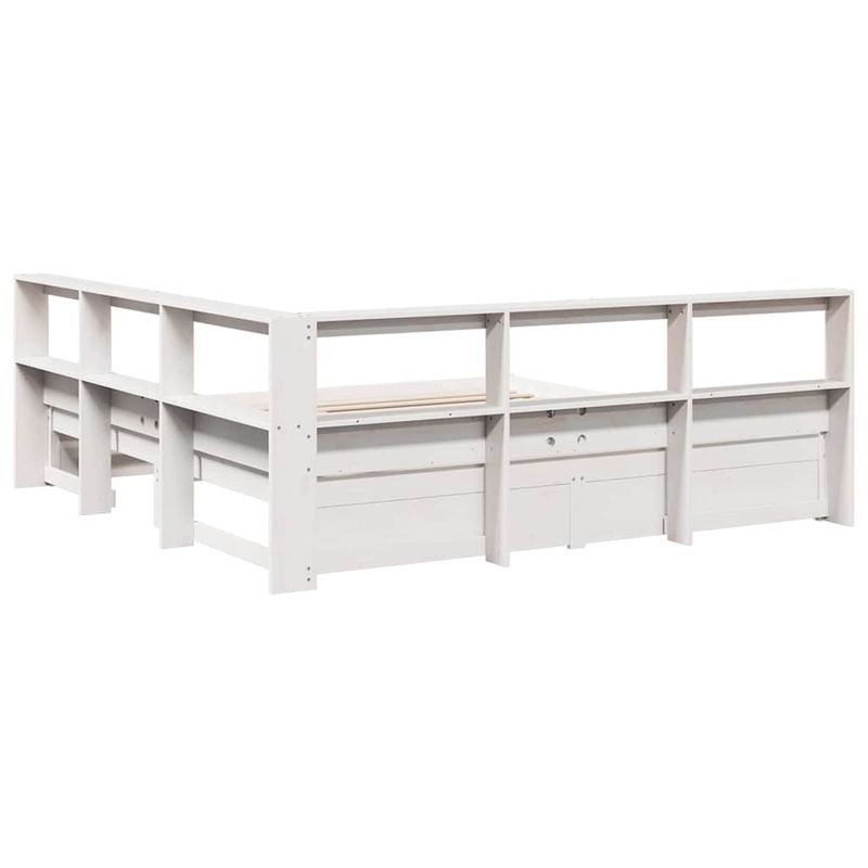 Casa si Gradina - Mobilier - Paturi si accesorii - Paturi - Pat cu biblioteca fara saltea, 180x200 cm, lemn masiv de pin - Infinity.ro
