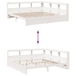 Casa si Gradina - Mobilier - Paturi si accesorii - Paturi - Pat cu biblioteca fara saltea, 180x200 cm, lemn masiv de pin - Infinity.ro