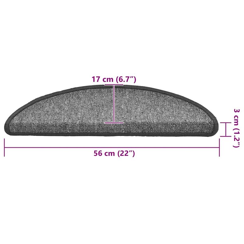 Casa si Gradina - Textile si covoare - Covoare - Covoare casa - Covorase scara 30 buc gri inchis 56x17x3 cm - Infinity.ro