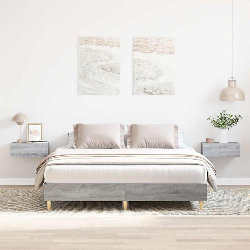 Casa si Gradina - Mobilier - Paturi si accesorii - Paturi - Cadru de pat fara saltea Gri Sonoma 150x200 cm Lemn prelucrat - Infinity.ro