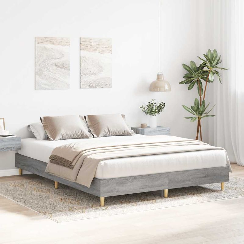 Casa si Gradina - Mobilier - Paturi si accesorii - Paturi - Cadru de pat fara saltea Gri Sonoma 150x200 cm Lemn prelucrat - Infinity.ro