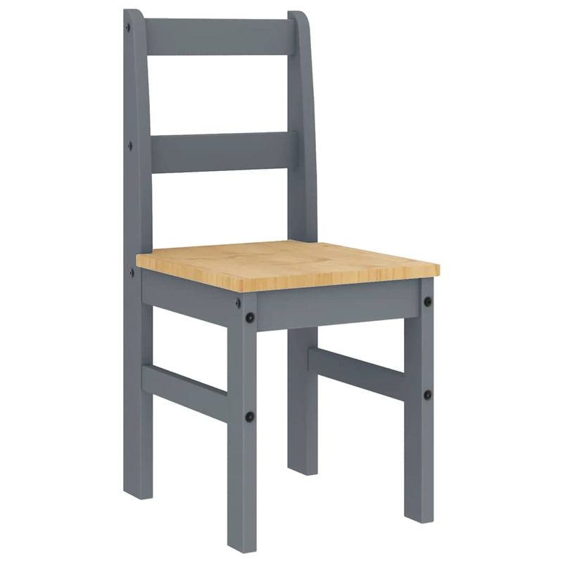 Casa si Gradina - Mobilier - Seturi de mobilier - Seturi mese si scaune - Set de sufragerie din 4 piese Panama din lemn masiv de pin gri, lungime 117 cm - Infinity.ro
