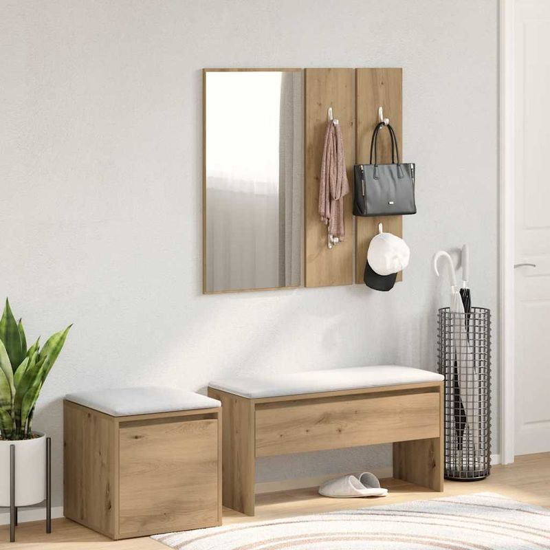 Casa si Gradina - Mobilier - Canapele si coltare - Banchete - Set de mobilier pentru hol din lemn de stejar artizanal - Infinity.ro