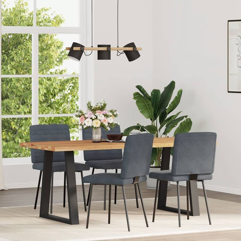 Casa si Gradina - Mobilier - Scaune si fotolii - Scaune - Scaune de bucatarie, 4 buc., gri inchis, catifea - Infinity.ro