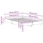 Casa si Gradina - Mobilier - Paturi si accesorii - Paturi - Cadru de pat fara saltea Gri Sonoma 140x190 cm lemn prelucrat - Infinity.ro
