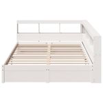 Casa si Gradina - Mobilier - Paturi si accesorii - Paturi - Pat cu biblioteca fara saltea, alb, 160x200 cm, lemn masiv pin - Infinity.ro