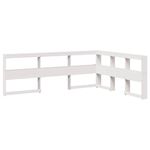 Casa si Gradina - Mobilier - Paturi si accesorii - Paturi - Pat cu biblioteca fara saltea, alb, 160x200 cm, lemn masiv pin - Infinity.ro