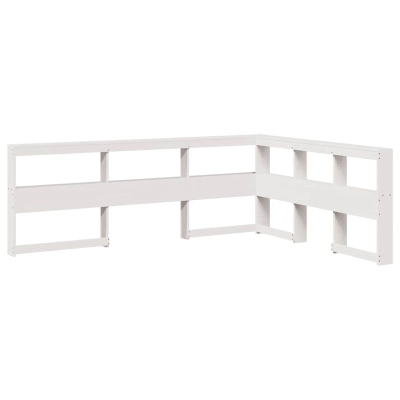 Casa si Gradina - Mobilier - Paturi si accesorii - Paturi - Pat cu biblioteca fara saltea, alb, 160x200 cm, lemn masiv pin - Infinity.ro